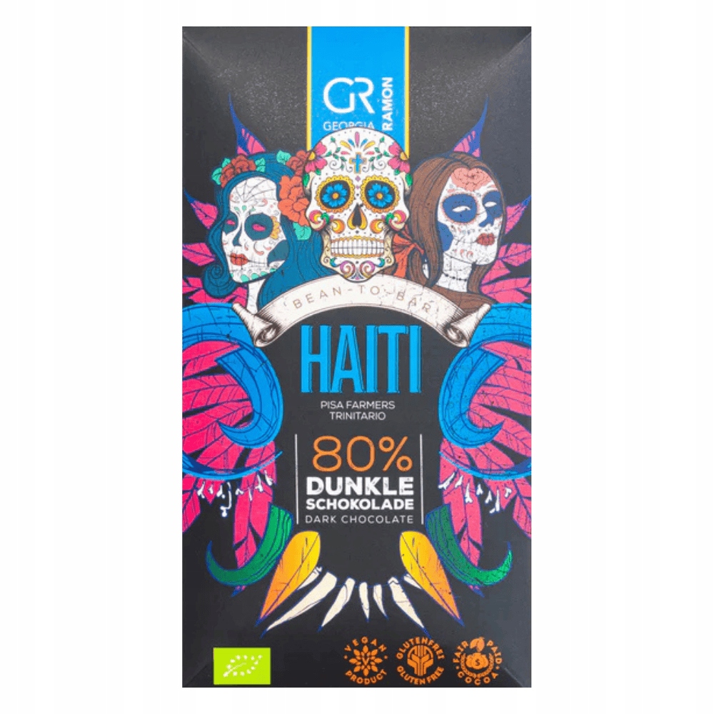 Levně 2x Georgia Ramon Hořká Čokoláda Haiti 80% 50 g, Bezlepková, Veganská