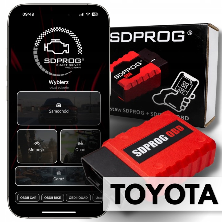 Toyota Tester Diagnostyczny Interfejs OBD2 Sdprog Dpf Program Android iOS