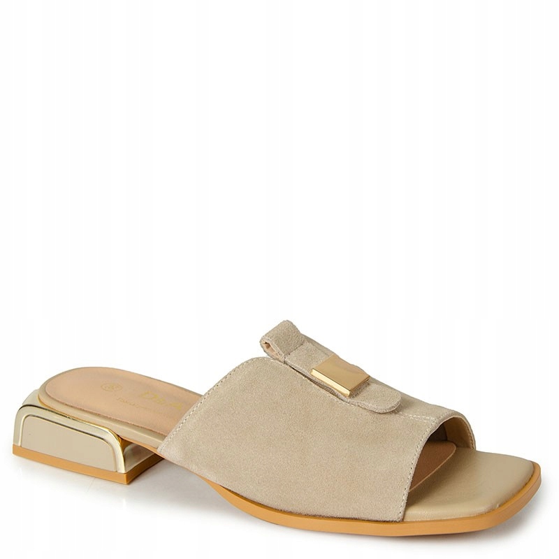 S.barski JC61-1002 Béžové Kožené Nazouváky S Ozdobou 39