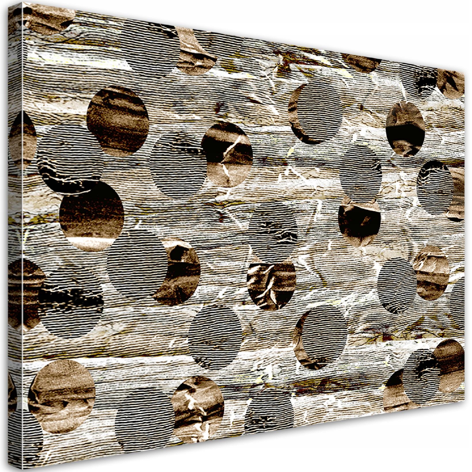 Obraz na plátne, Hnedé 3D kruhy, abstrakcia 90x60