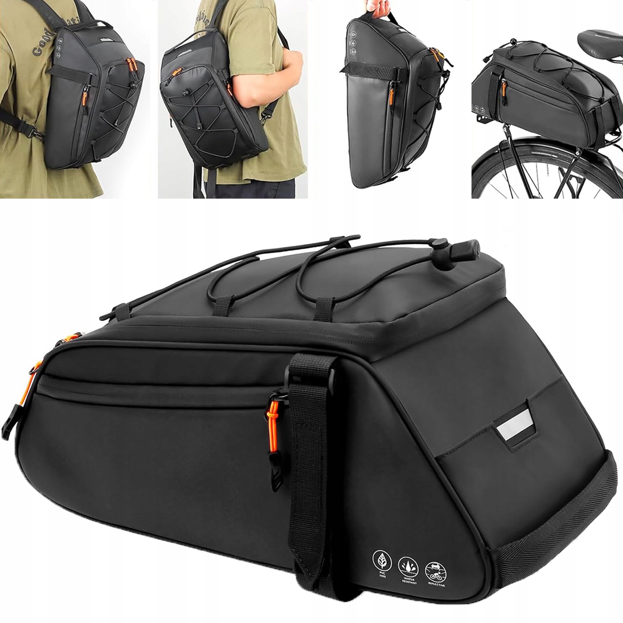 4w1 Sakwa Rowerowa Torba Na Rower Kufer Na Bagażnik Duża Pojemna 10L