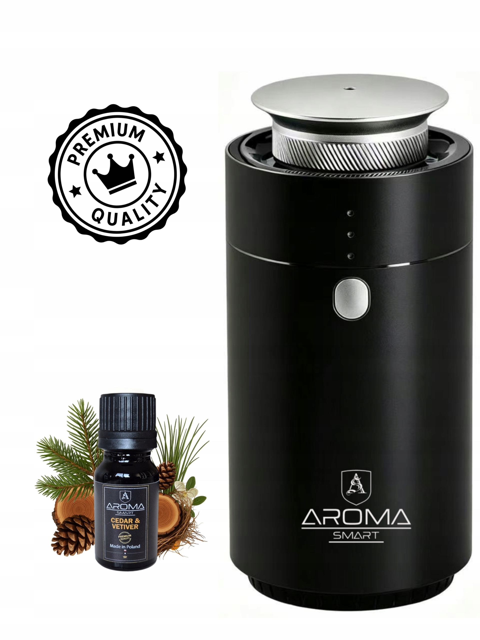 Rozprašovací difuzér Aroma Smart Handy Black, Vonný olej Cedar&Vetiver