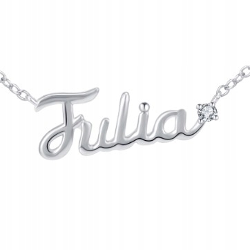 Stříbrný Náhrdelník Řetízek Dámské Jméno Julia Dárek