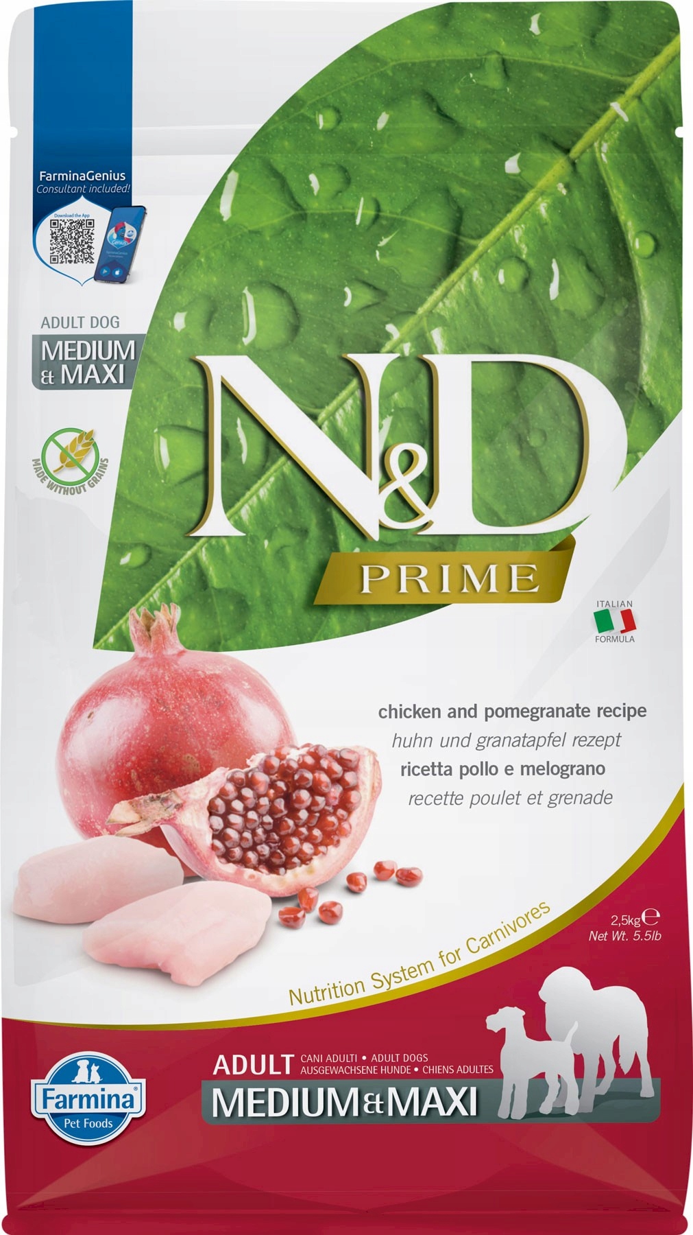 Levně N&d Farmina Dog Prime Kuřecí granátové jablko 2,5 kg