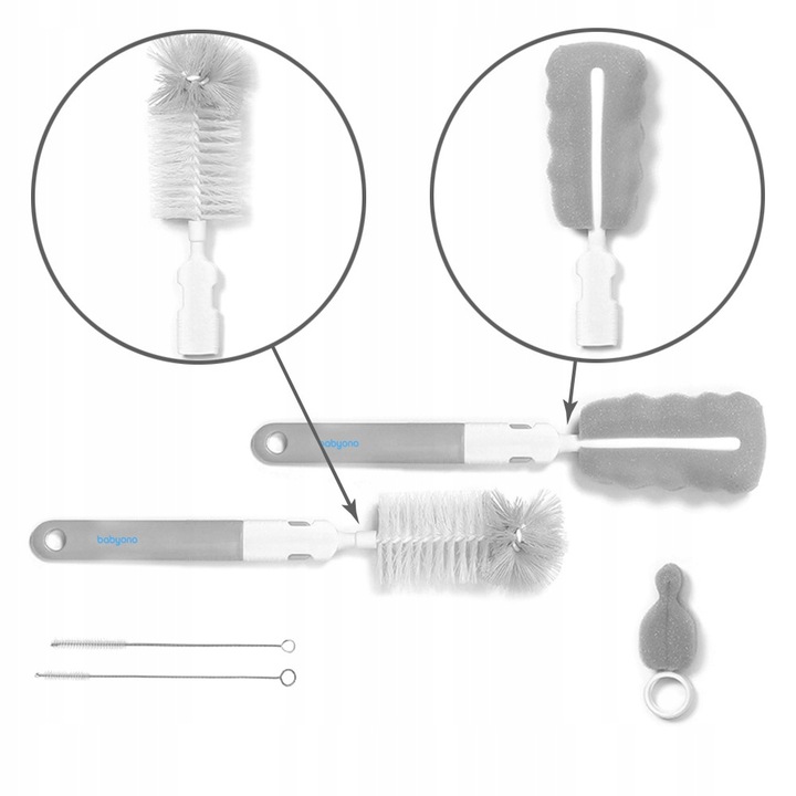 BABYONO ZESTAW SZCZOTEK DO MYCIA BUTELEK I SMOCZKÓW BUTELKI SMOCZKA 735/03 Kod producenta 735/03