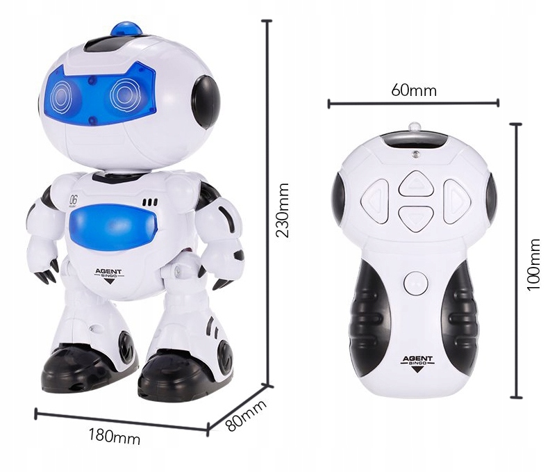 ZDALNIE STEROWANY ROBOT INTERAKTYWNY ŚWIATŁO DŹWIĘK PILOT zestaw + BATERIE Marka Stator