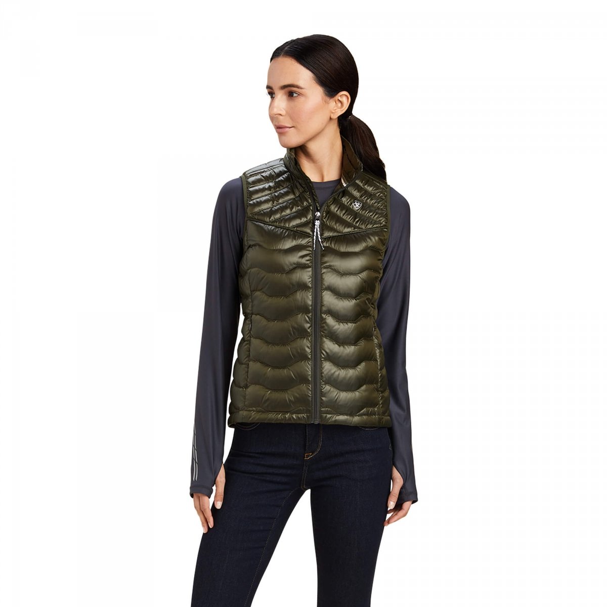 Kamizelka damska Ideal Down Ariat iridescent forest mist Xs
