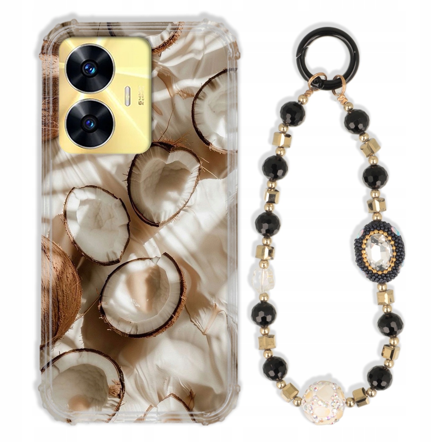 Puzdro Pre Realme C55 Case Antishock Zirkóny Čierno Zlaté Odolné|pevné