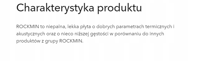WEŁNA SKALNA ROCKMIN 15 CM Grubość 150 mm