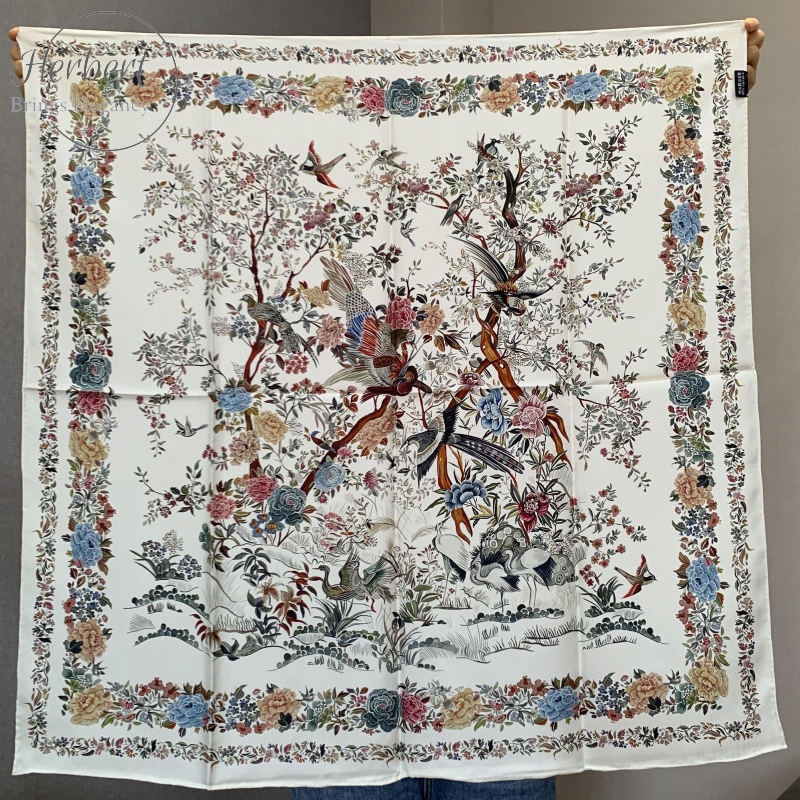 100% Hedvábí Šátek Dámská Kvalita Vzor Šátek 90 cm