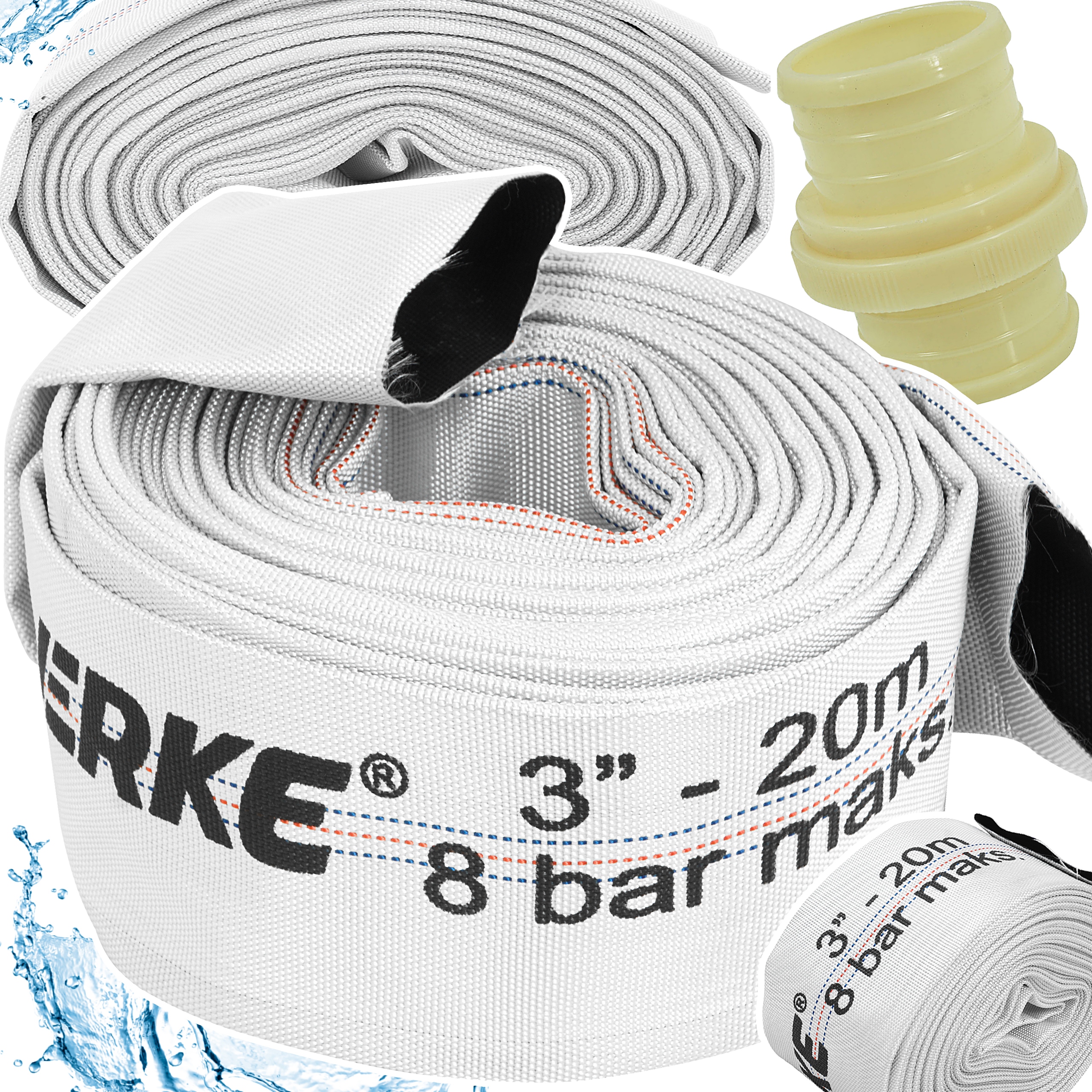 Wąż Strażacki Parciany Do Wody Brudnej Szamba 3" Cale 20M Ogrodowy Do Pompy