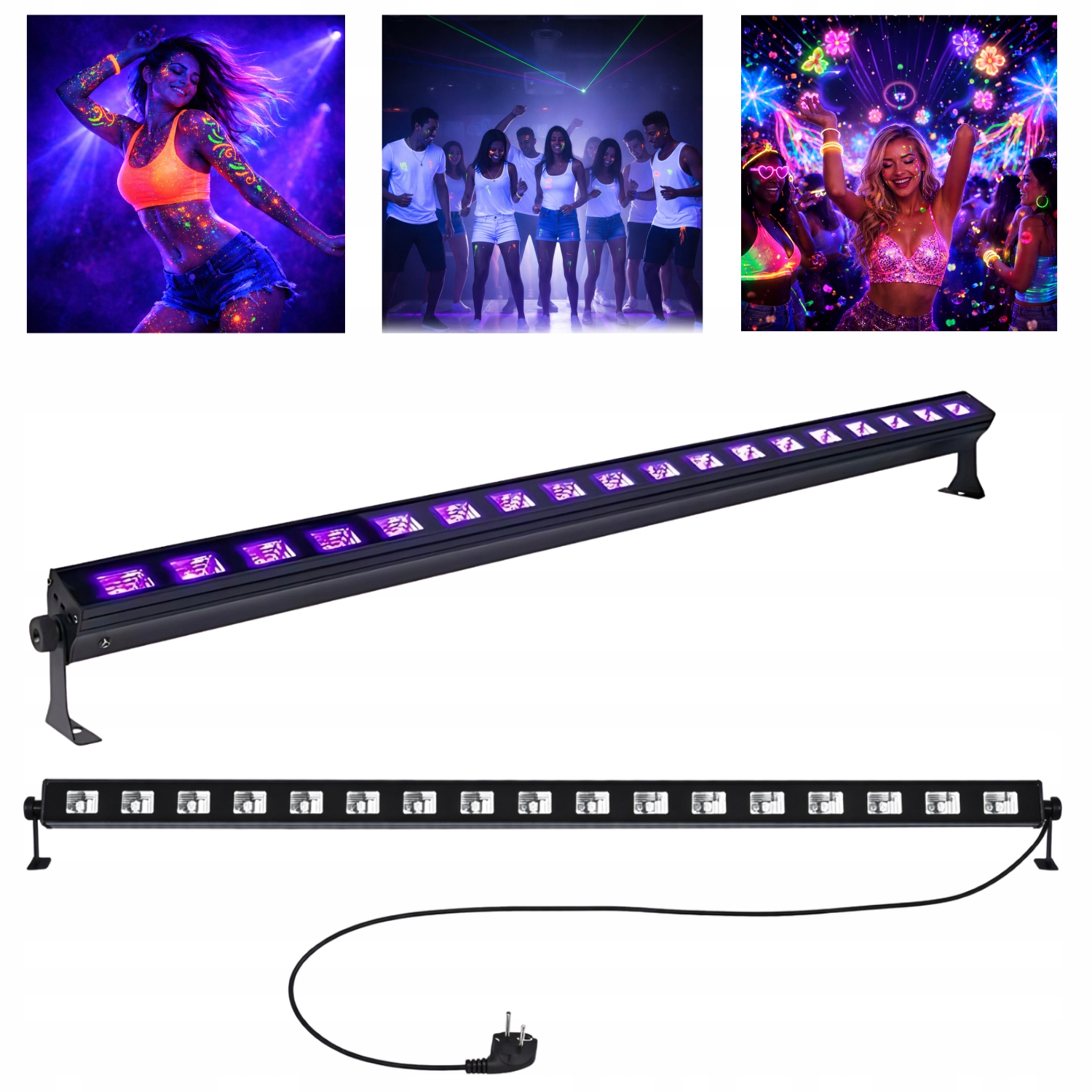 Osvětlovací Lišta Led Uv Lampa Ultrafialová Efekt Uv LIGHT4ME 18x3W