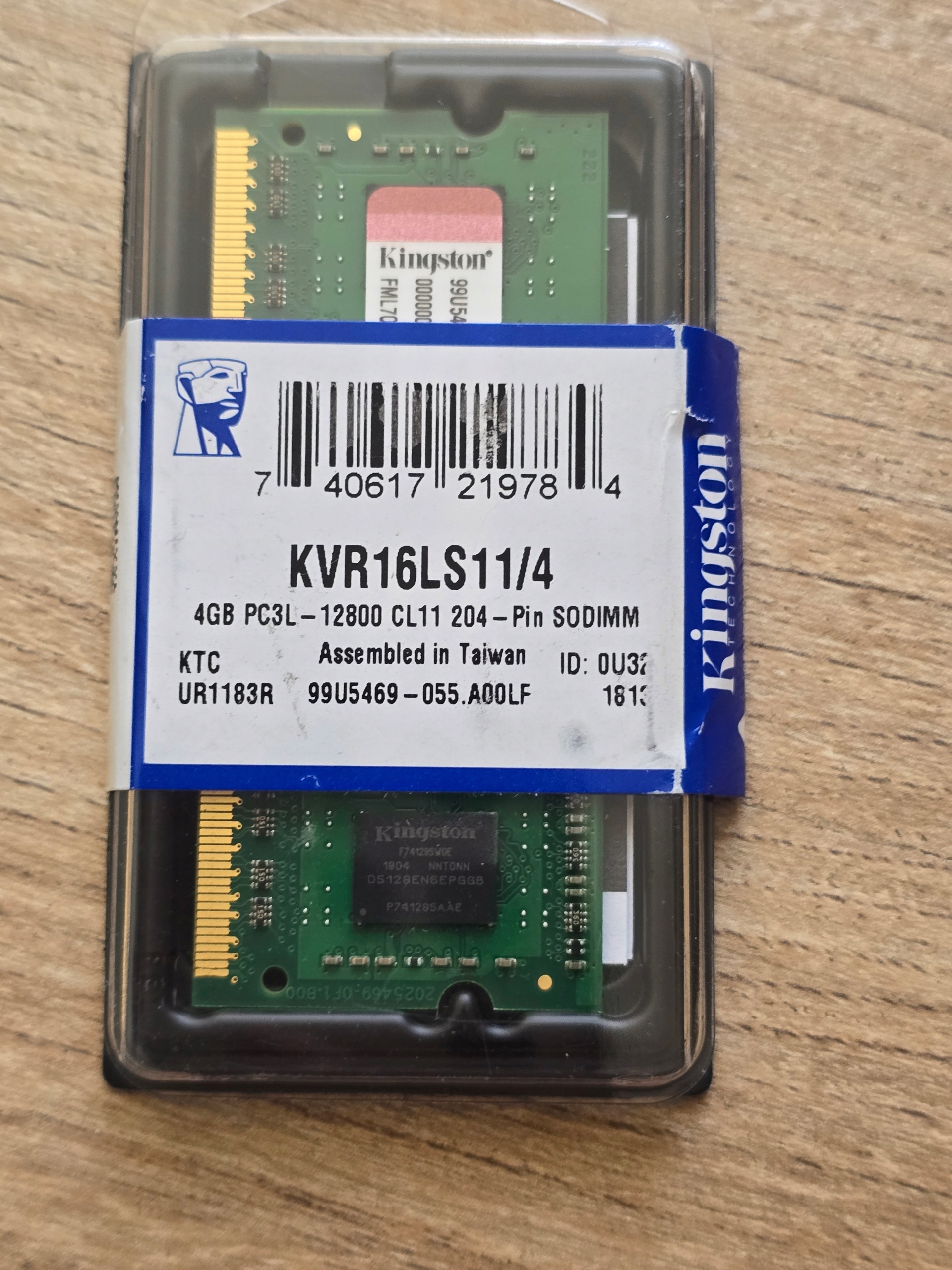 Pamięć Ram Kingston 4GB DDR3L 1600MHz So-dimm PC3L-12800 CL11 KVR16LS11/4