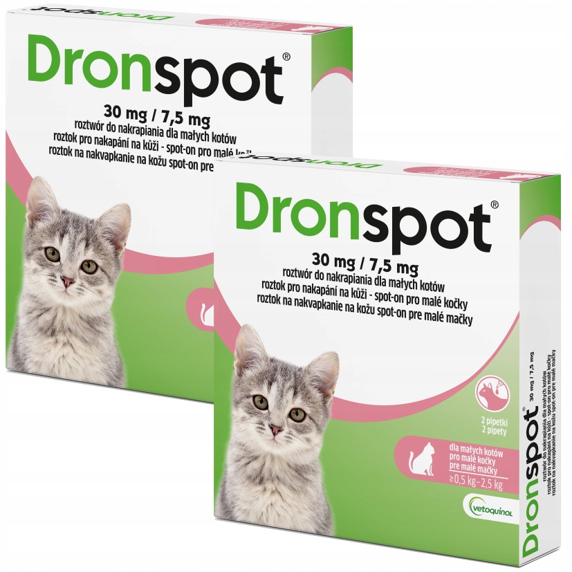 Dronspot Krople Na Robaki Do Nakrapiania Małych Kotów 0,5-2,5kg 4 Pipetki