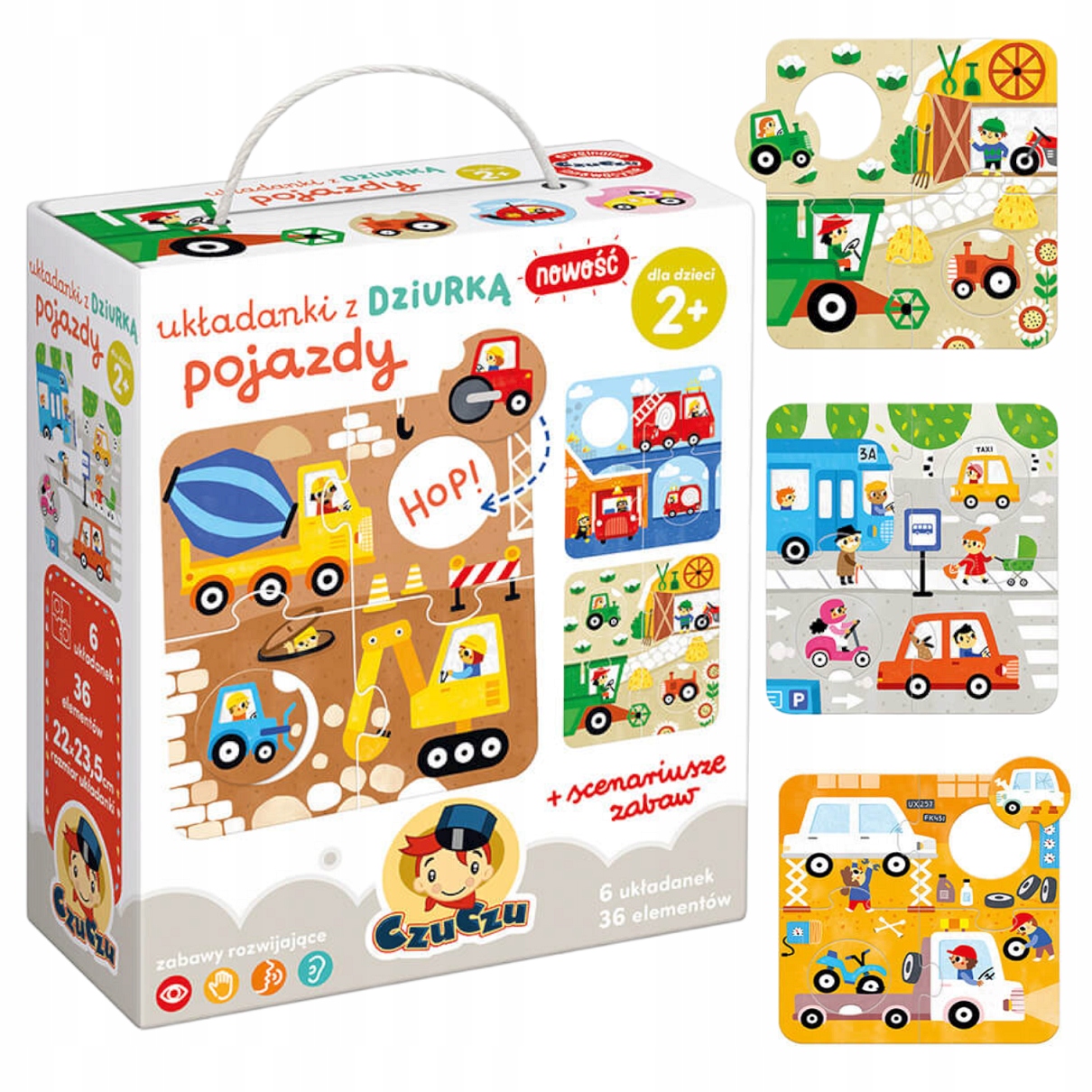 

Puzzle dla dzieci CzuCzu układanki z dziurką 2+