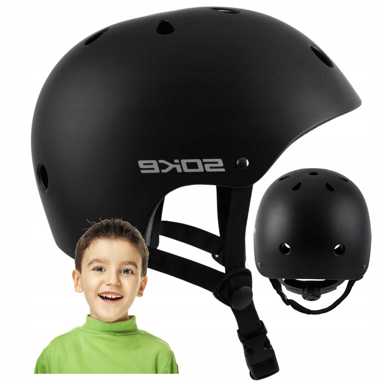Kask Rowerowy Dla Chłopca Dziecka Regulowany Sportowy na Hulajnogę L
