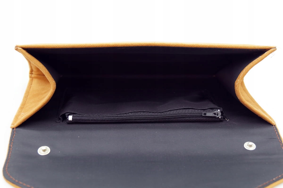 ELISE torebka kopertówka zamszowa eko wizytowa z paskiem C.FIOLETOWA Cechy dodatkowe kieszonka na telefon