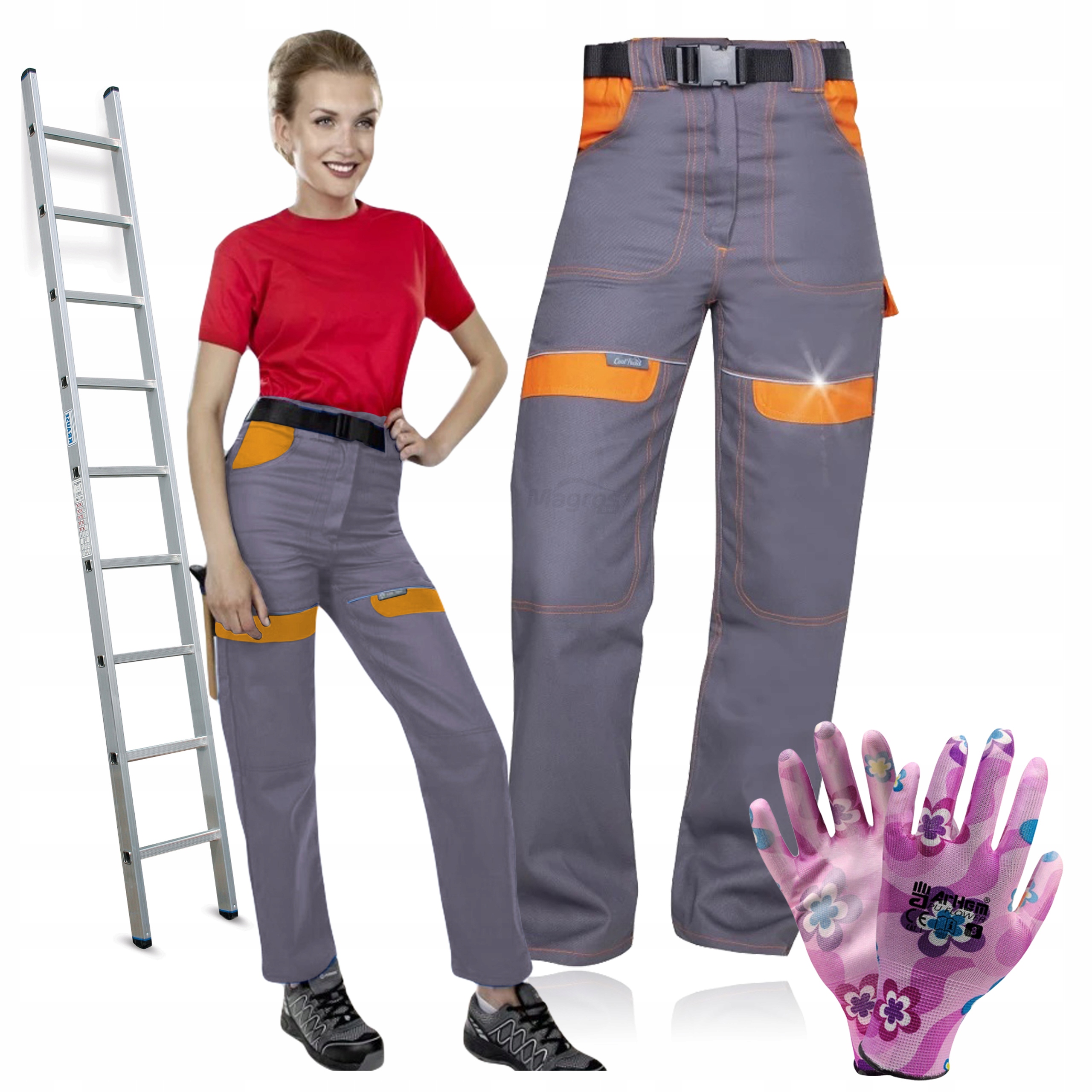 Dámské pracovní kalhoty do pasu Bozp Bavlna Ardon Cool Trend Šedé Silné 36