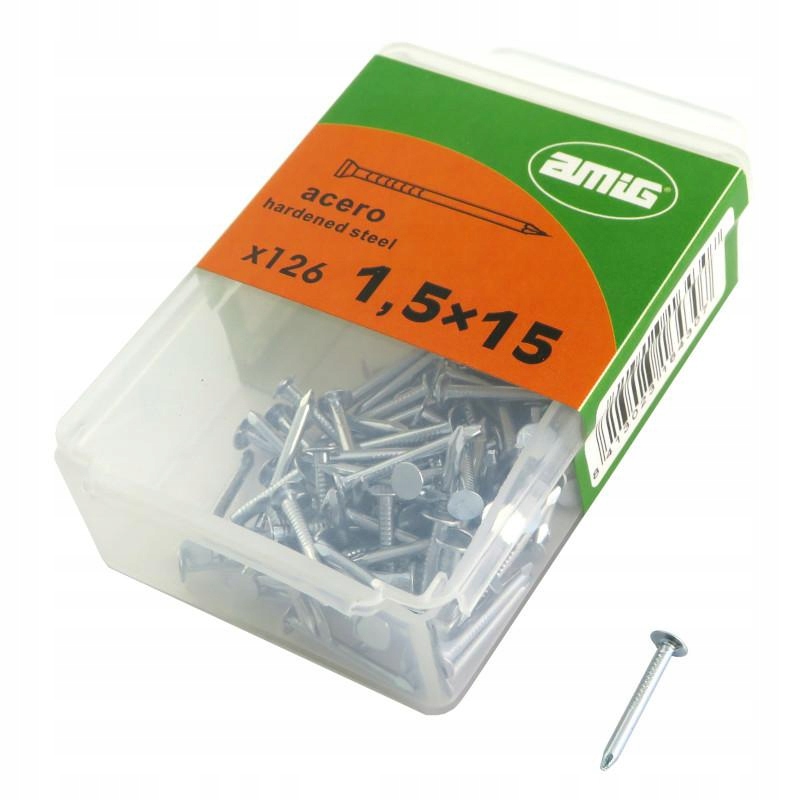 

Gwoździe małe Gwoździki Stalowe 1,5x15mm 126 sztuk