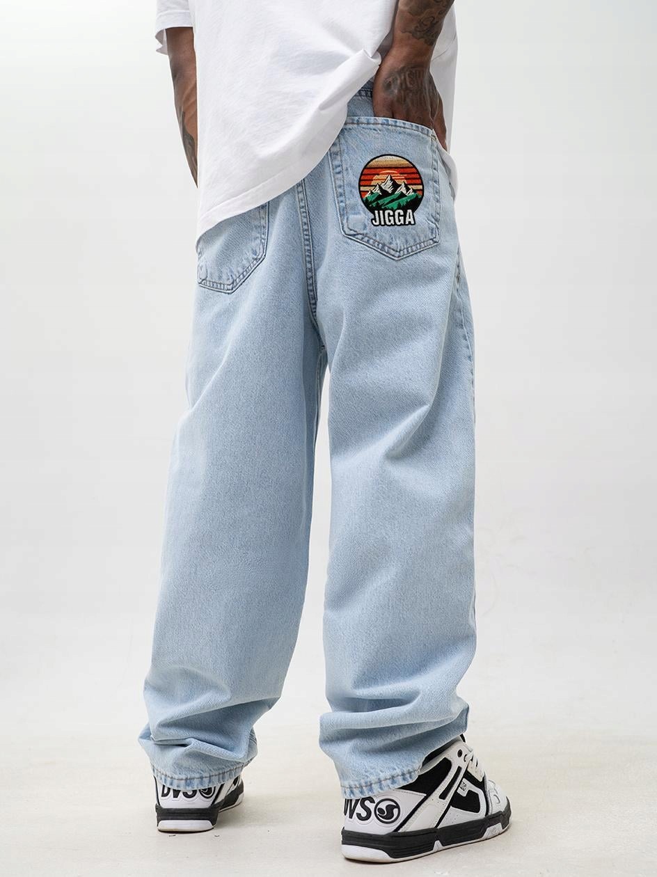 Pánské džínové kalhoty Baggy Světle modré Jigga Wear Outdoor XL