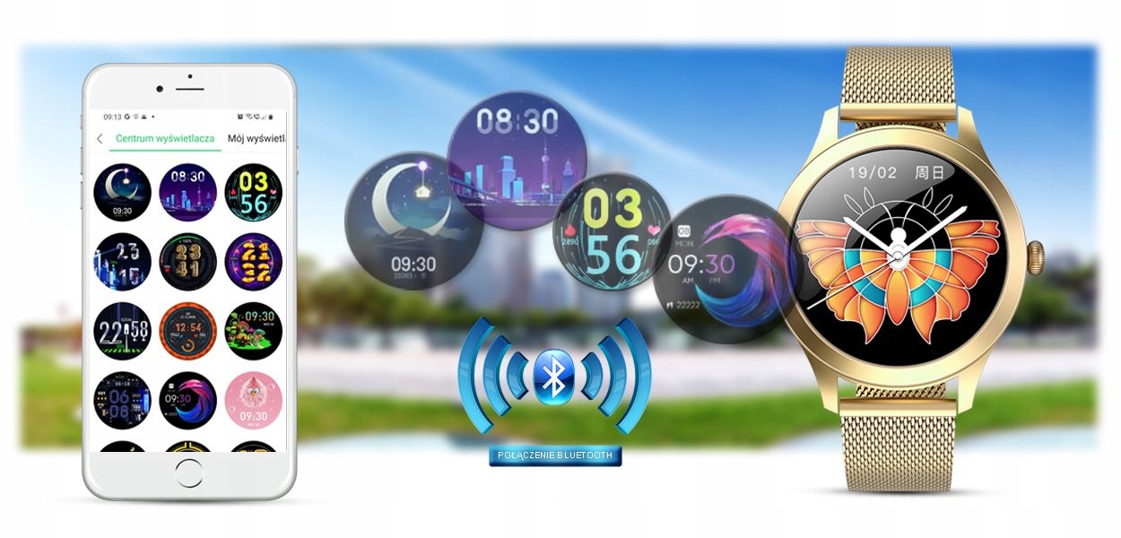 Damski SMARTWATCH G.Rossi SW014G-4 Złoty Materiał koperty stal