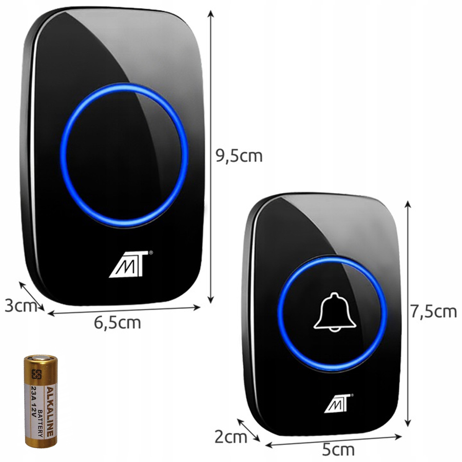 DZWONEK BEZPRZEWODOWY DO DRZWI BRAMY WODOODPORNY GŁOŚNY 110db ZASIĘG 300M Liczba melodii 60
