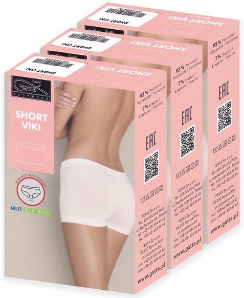 3 X GATTA SHORTY VIKI BEZSZWOWE MAJTKI CZARNE XL Marka Gatta
