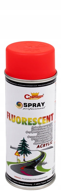 

Farba Fluorescencyjna Czerwona Spray Champion 0,4l