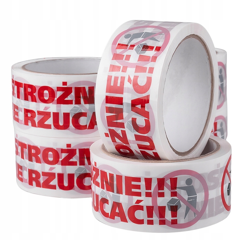 TAŚMA PAKOWA KLEJĄCA OSTRZEGAWCZA NIE RZUCAĆ! Marka Smart