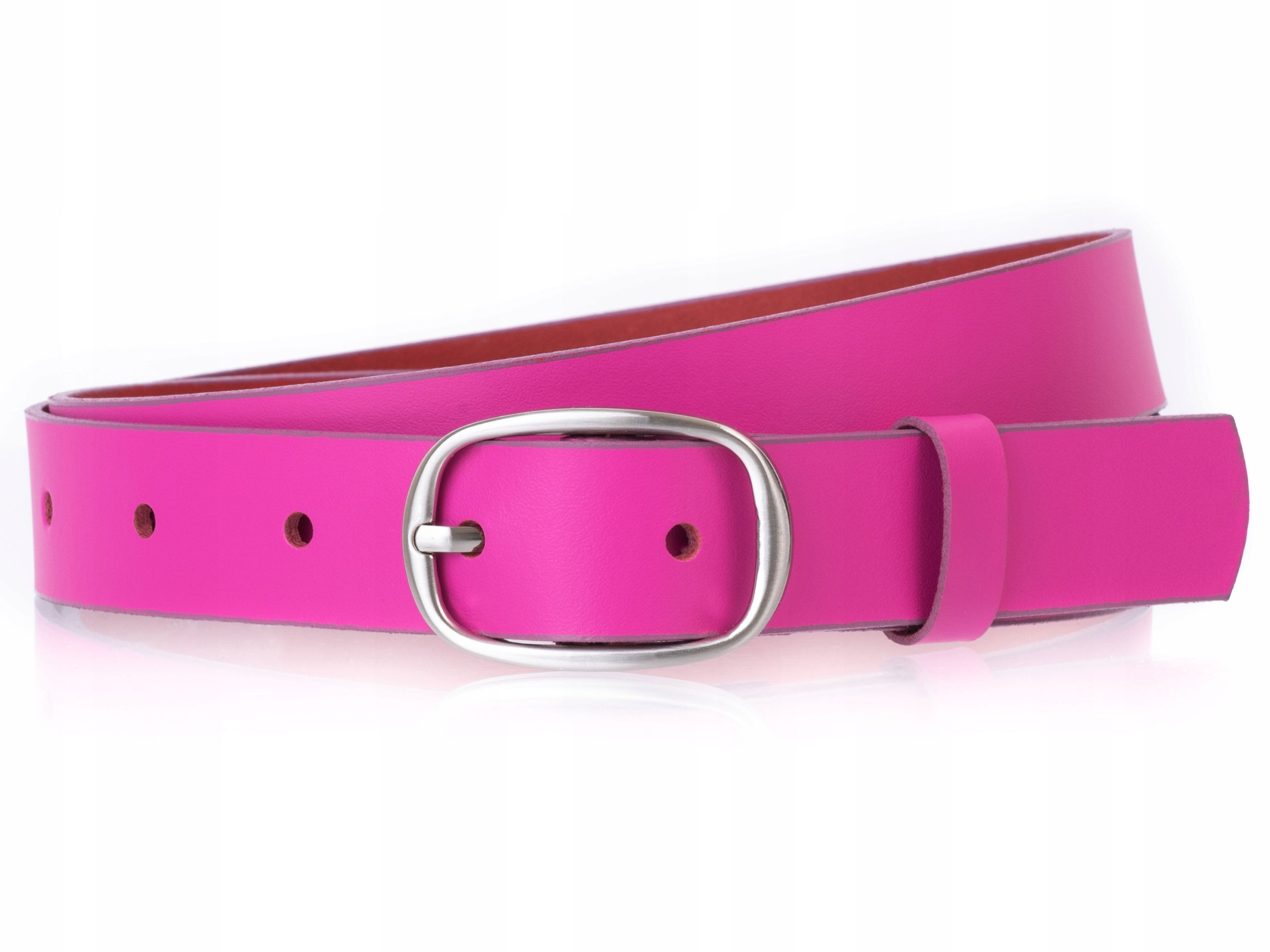 

Pasek do spodni 100% Skórzany Fuksja r. 105cm