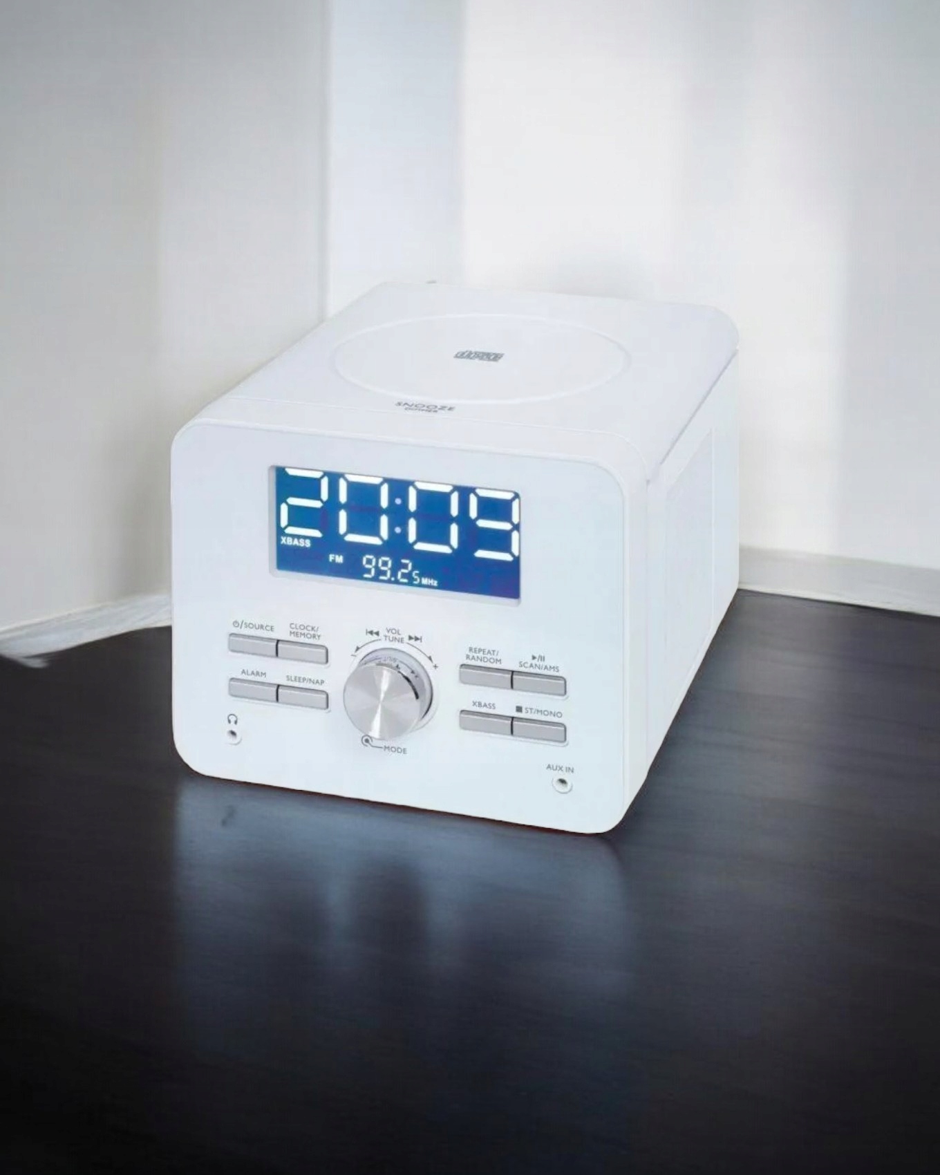 RADIO KUCHENNE RADIO ODTWARZACZ CD MP3 BUDZIK Kolor biały