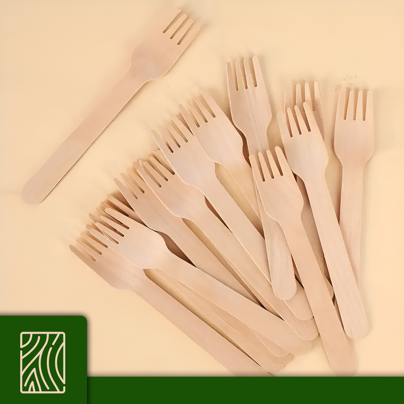 JEDNORAZOWE WIDELCE DREWNIANE EKOLOGICZNE SZTUĆCE 100 SZTUK Materiał drewno