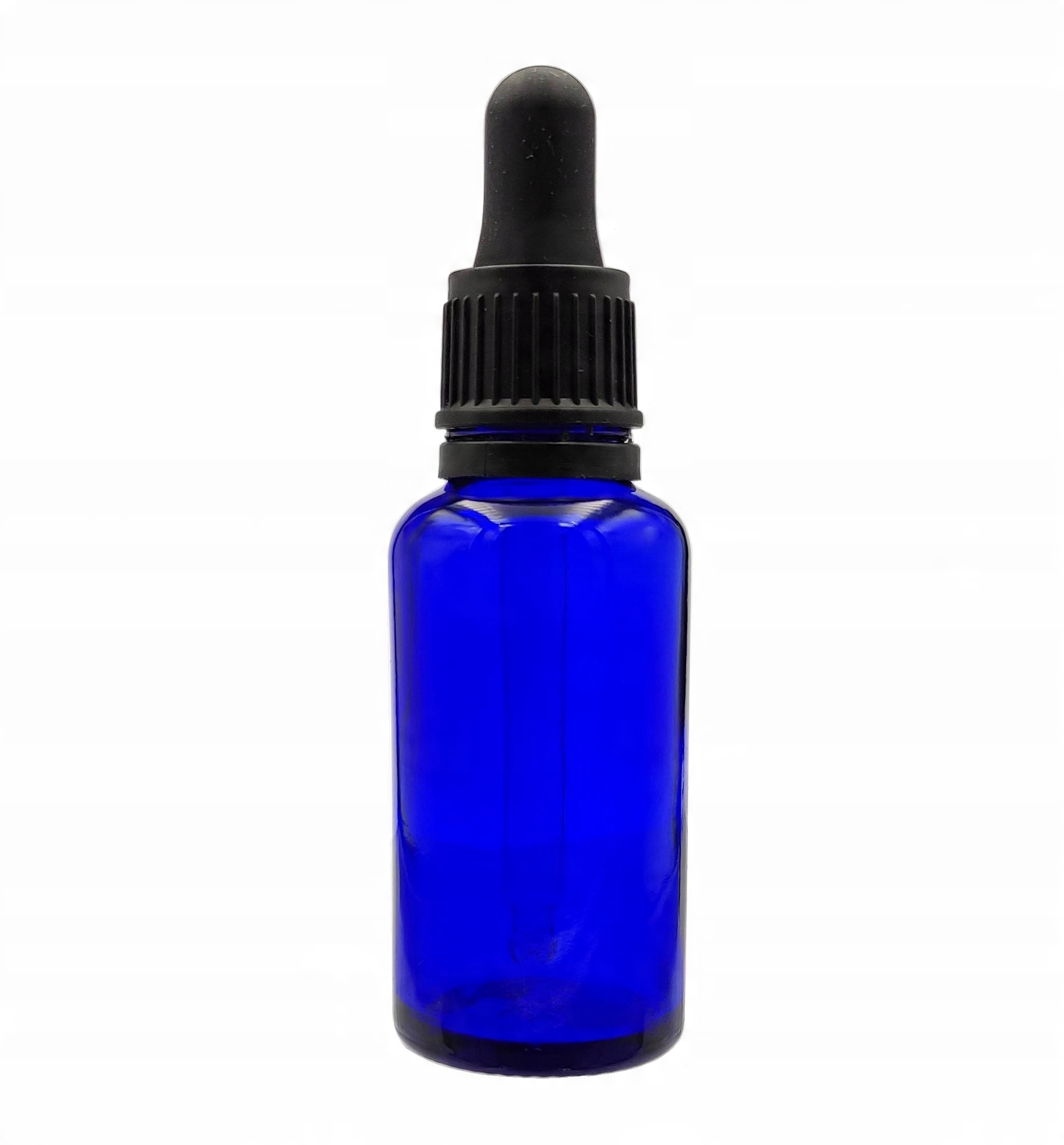 

Butelka szklana niebieska z Pipetą czarną 30ml