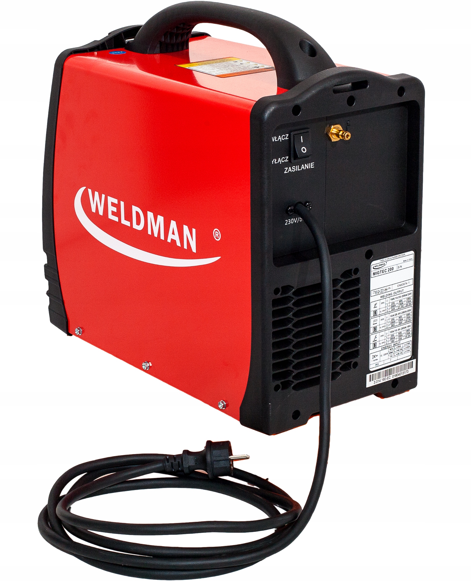 SPAWARKA INWERTOROWA MIG WELDMAN 200 LCD 230V TIG Marka Weldman