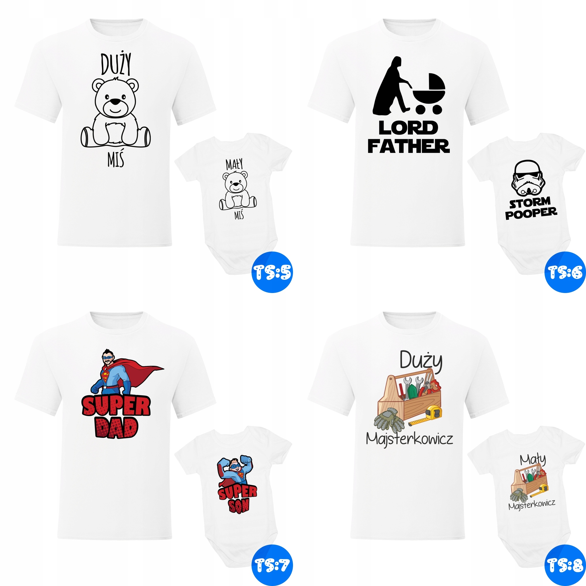 Komplet BODY DZIECIĘCE + KOSZULKA DLA TATY Prezent Materiał dominujący bawełna