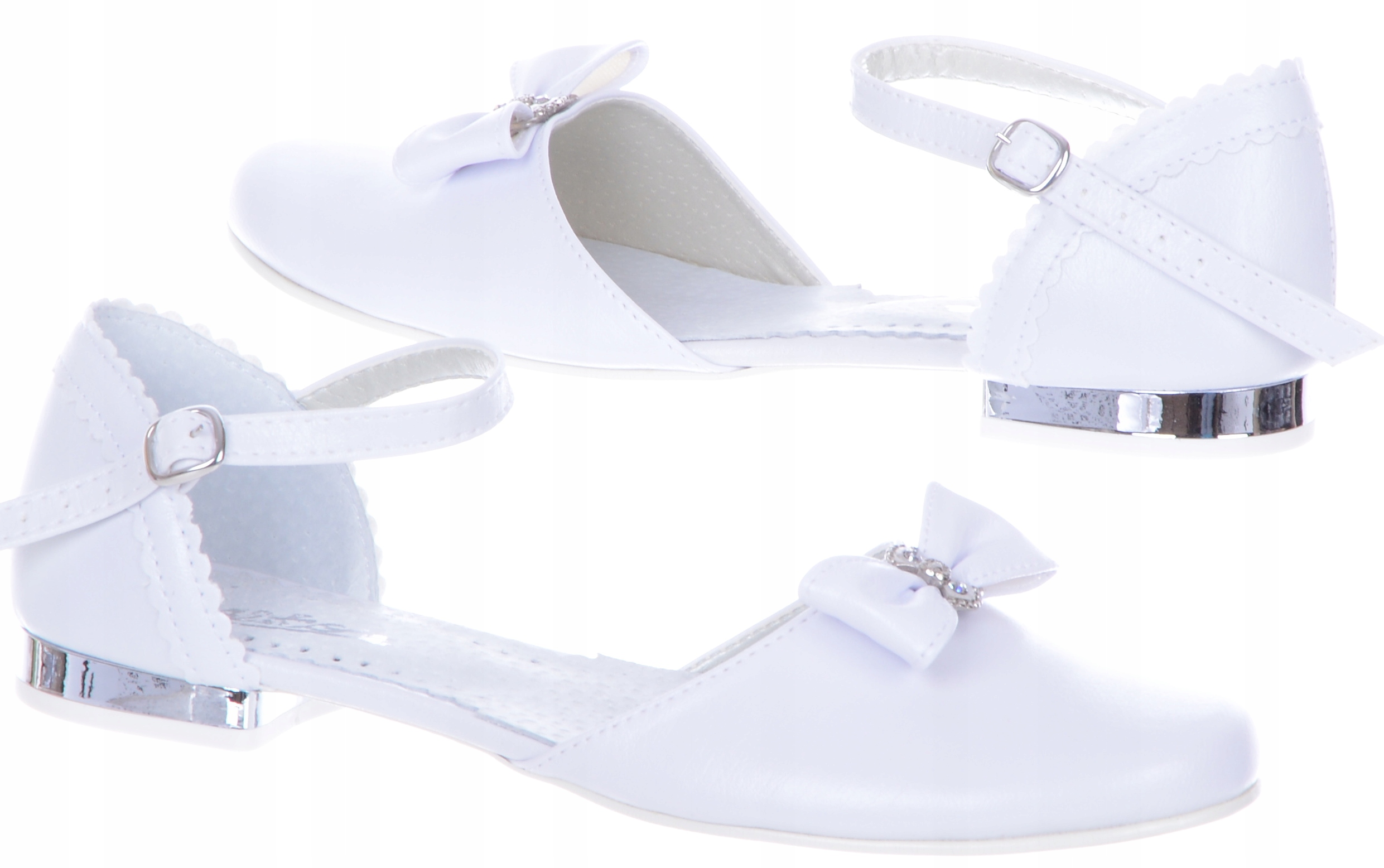 BIAŁE BUTY KOMUNIJNE CZÓŁENKA DZIEWCZĘCE SANDAŁ 37