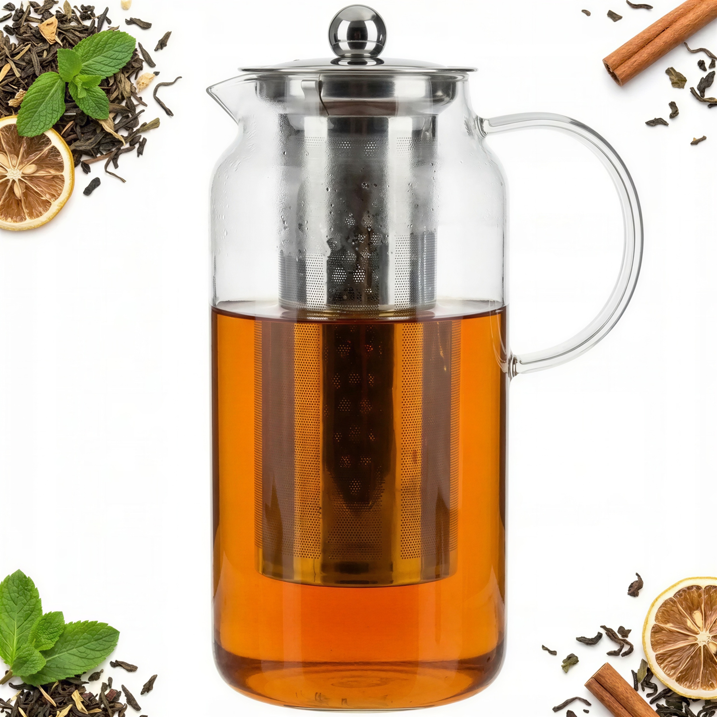 Skleněná Konvice Na Vaření 1,5 L Průhledný S Filtrem Na Čaj CM 24,2×1