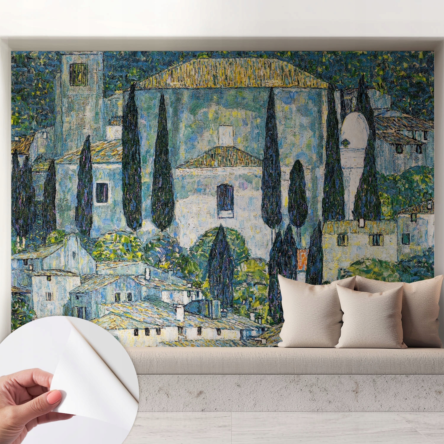 Omyvatelná Samolepicí fototapeta do jídelny Cypřišové domy 208 x 146 cm