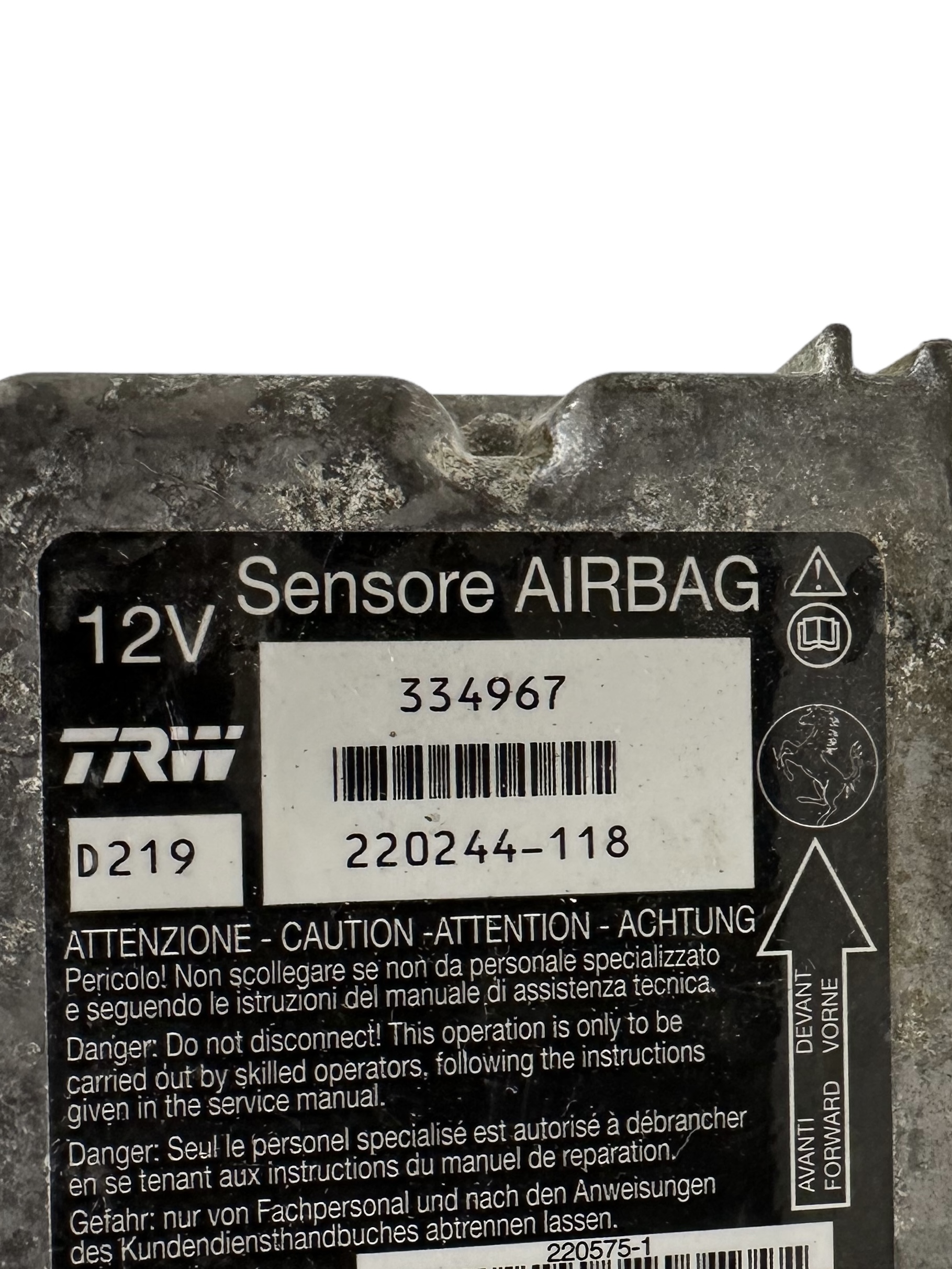 FERRARI 488 SPIDER module control unit airbags airbag ECU 334967