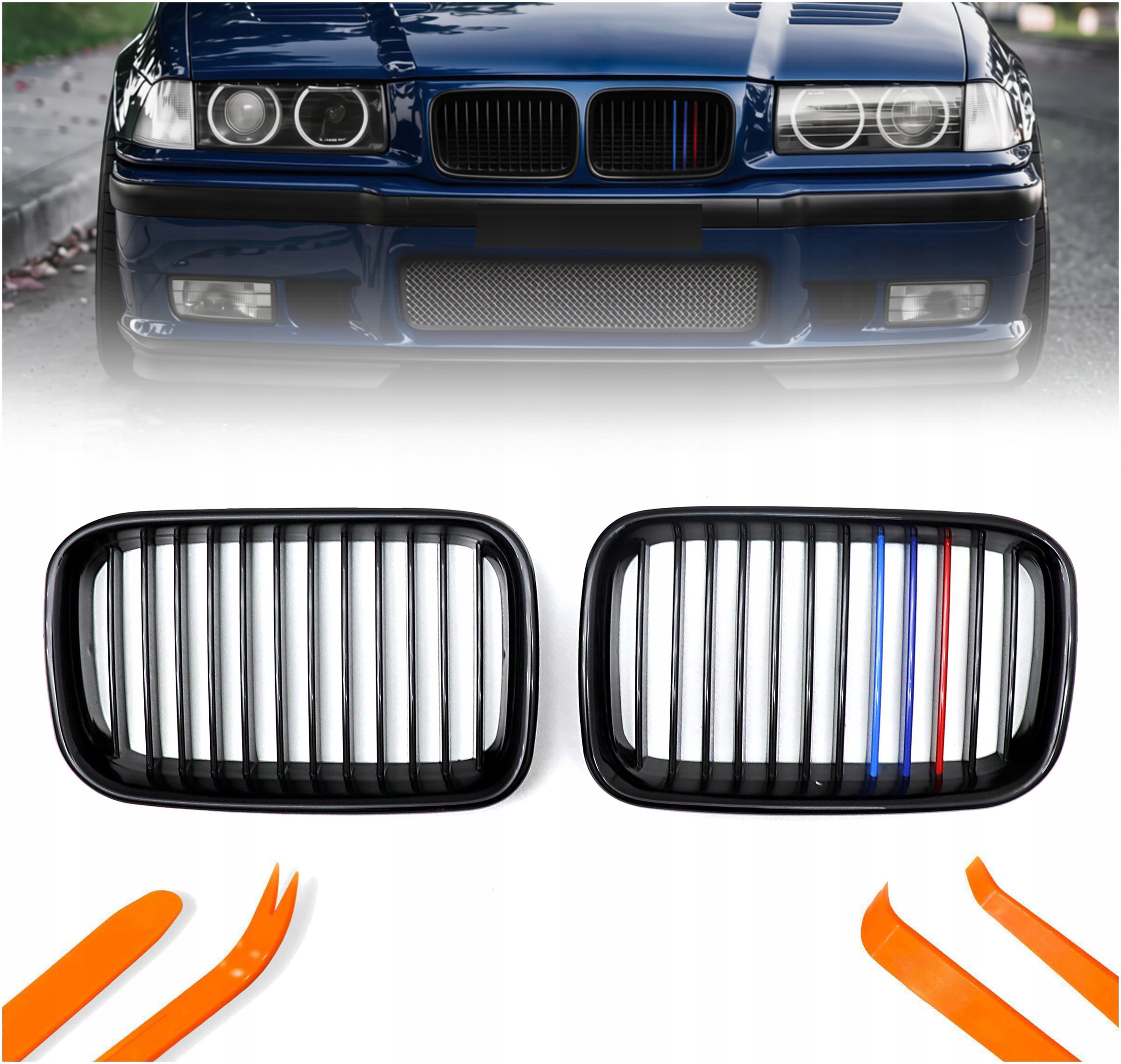 Atrapa Gril Ledviny Bmw 3 E36 92-96 Černý Lesk Barva M Balení 1 Žebro