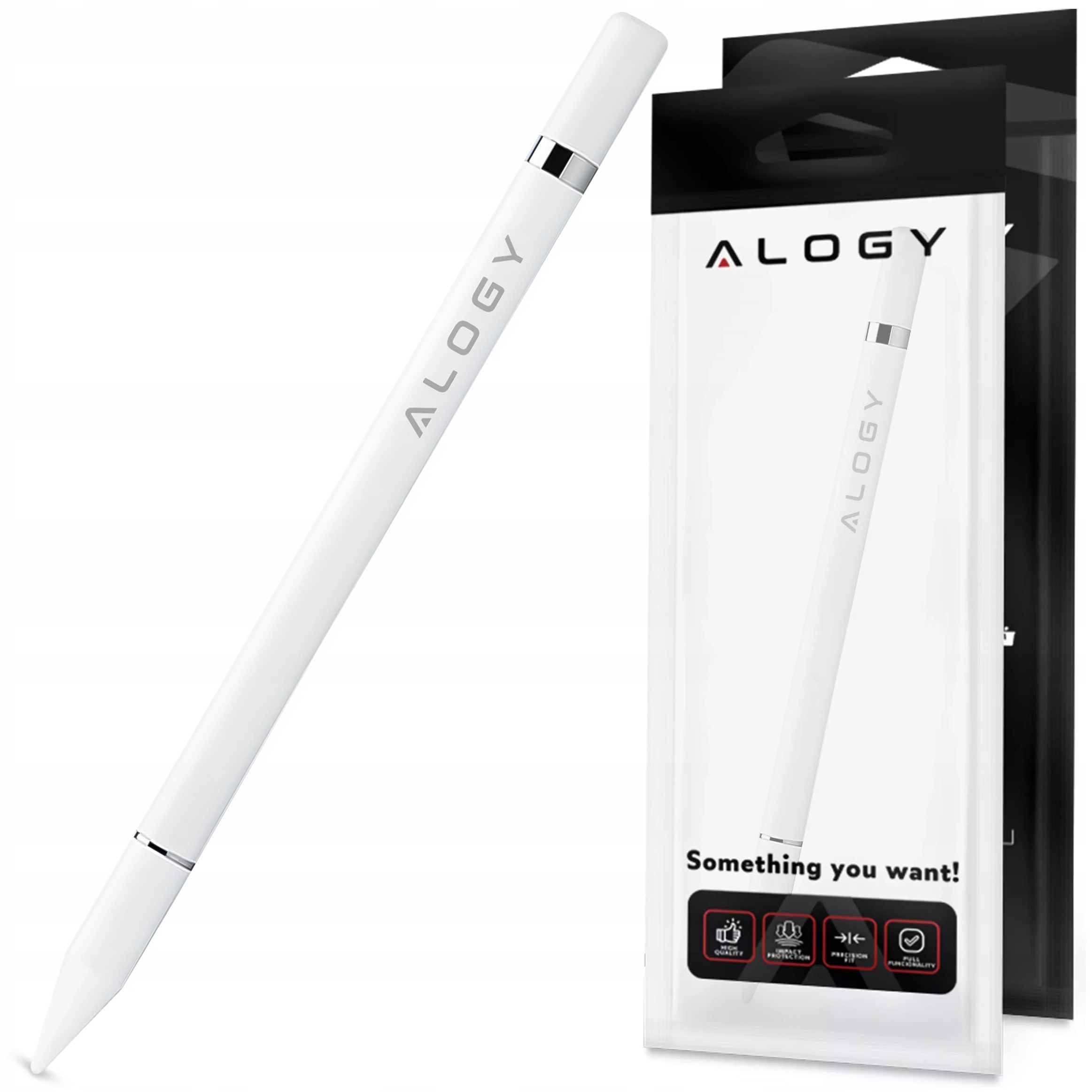 Rysik stylus pen długopis do ekranów dotykowych do telefonu tabletu biały
