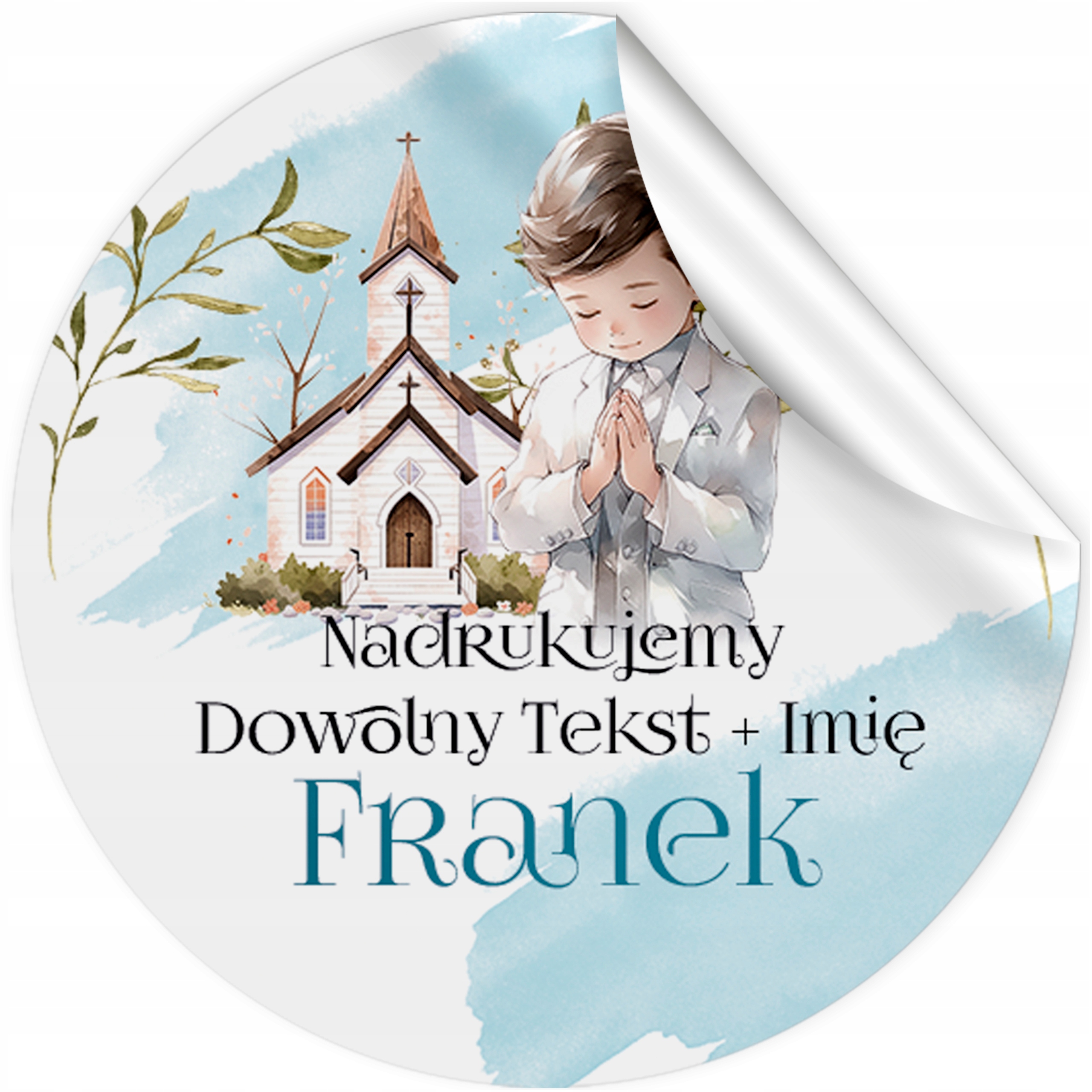 PIERWSZA KOMUNIA PRZYJĘCIE - NAKLEJKI LIZAKI MIÓD CIASTO DLA GOŚCI [111_2]