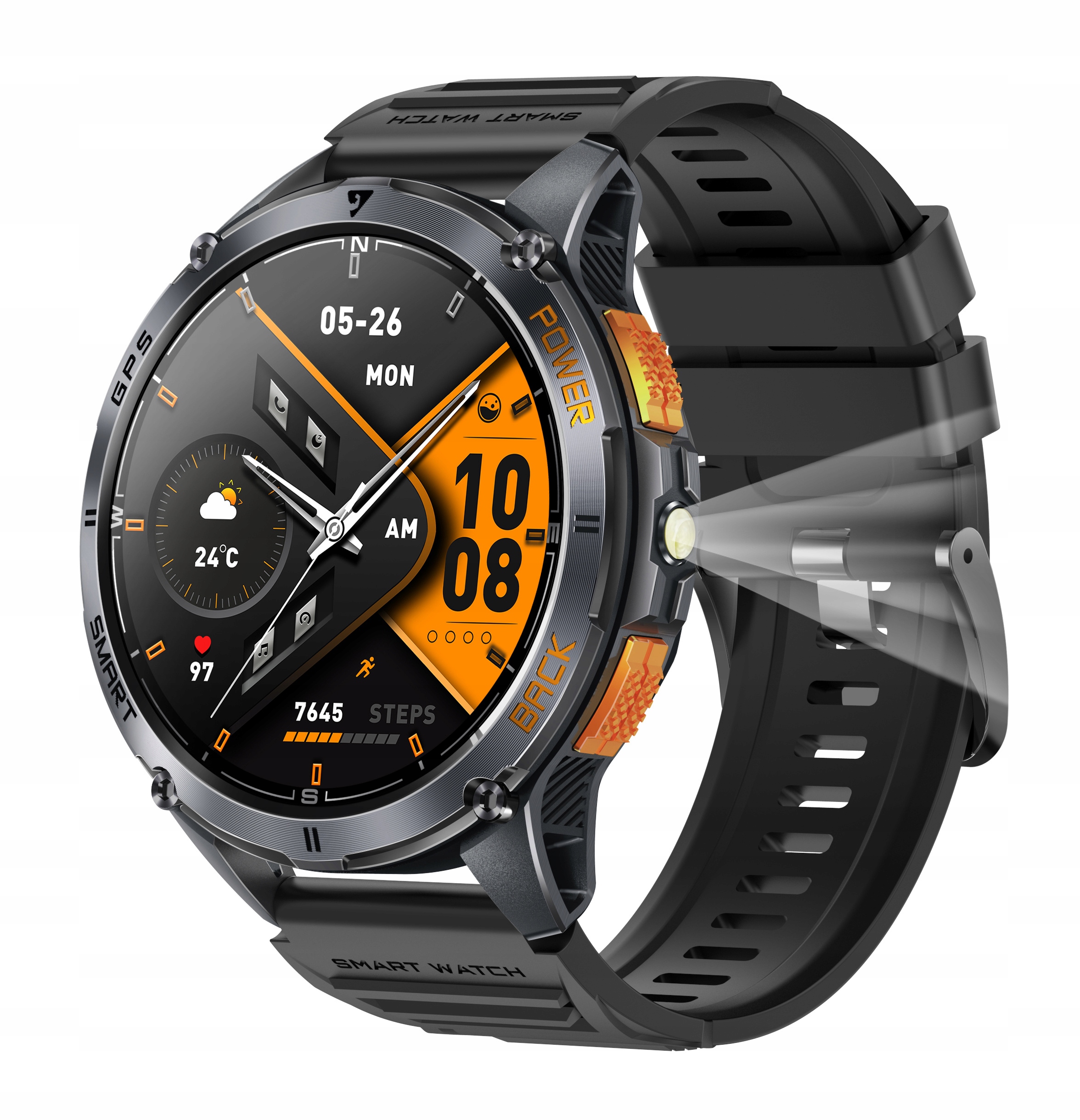 Smartwatch GlacierX Orb Black czarny
