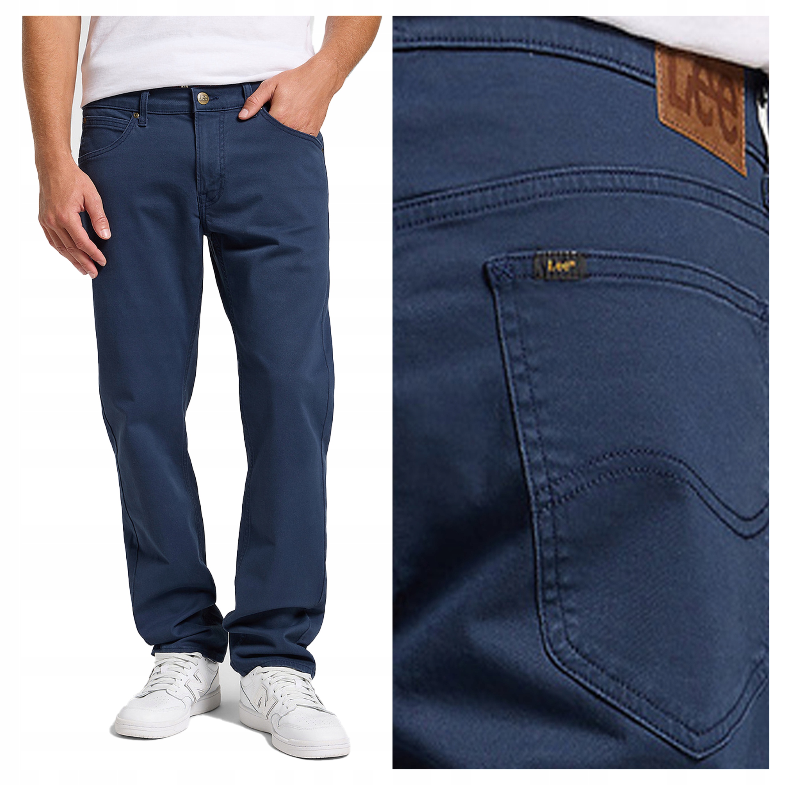 Pánské kalhoty Lee Daren Zip Fly Jeansové Regular Fit Tmavě modré W33 L34