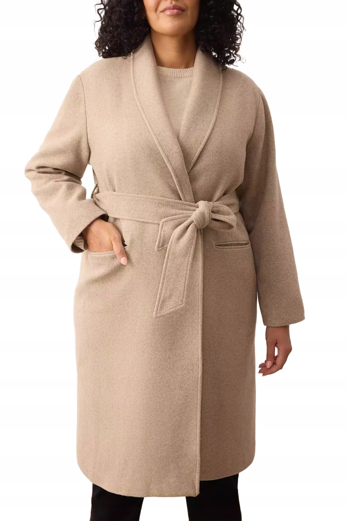 Trendyol Kabát Plus Size Klasický Béžový 46 7AA