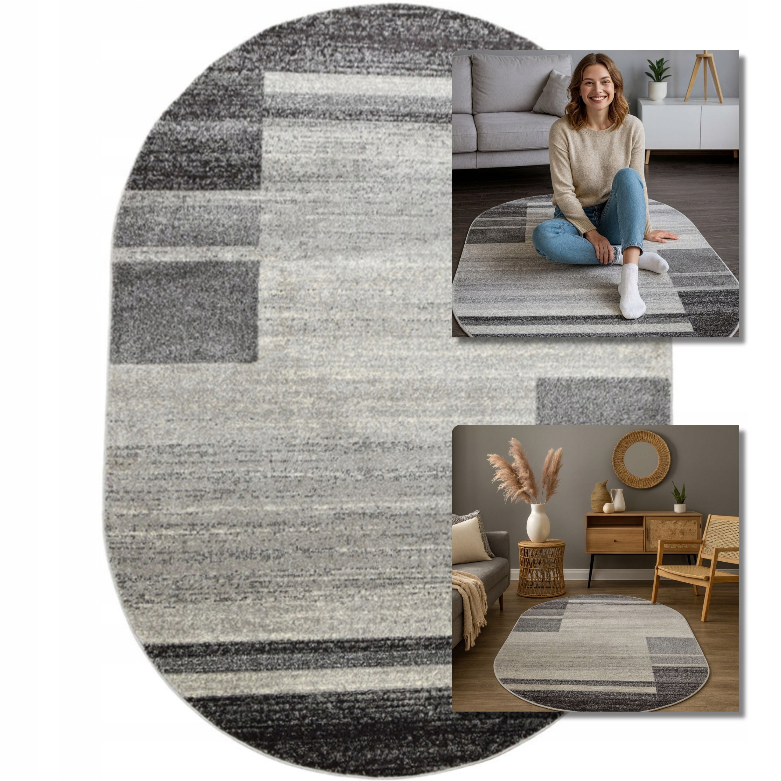 Koberec Oválný Moderní Módní Šedý Koberce Do Obývacího Pokoje Adventure 80x150