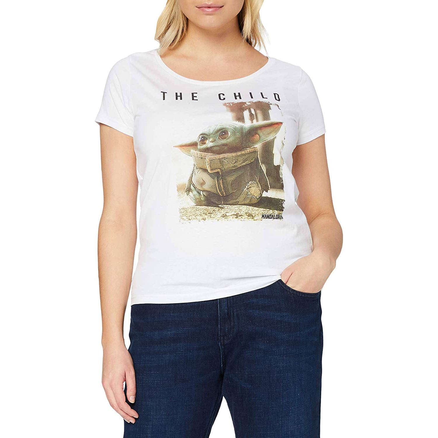 

Biały T-shirt Damski The Mandalorian Koszulka L