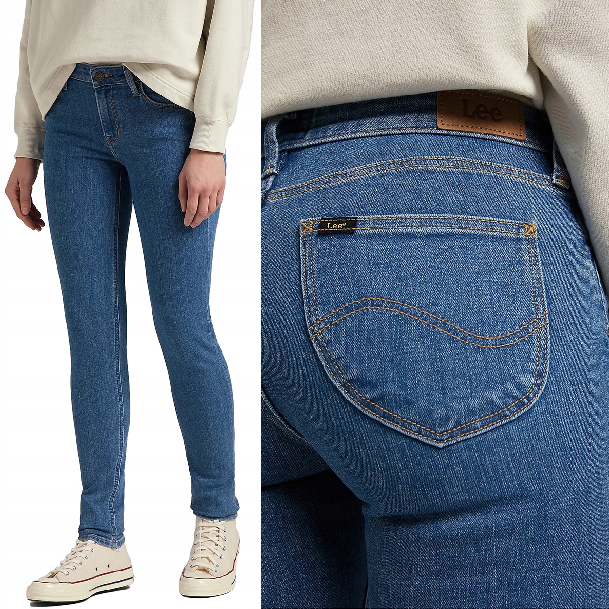 Lee Scarlett Mid Lexi DžiNS tmavé dámské džínové kalhoty úzké nohavice W25 L33