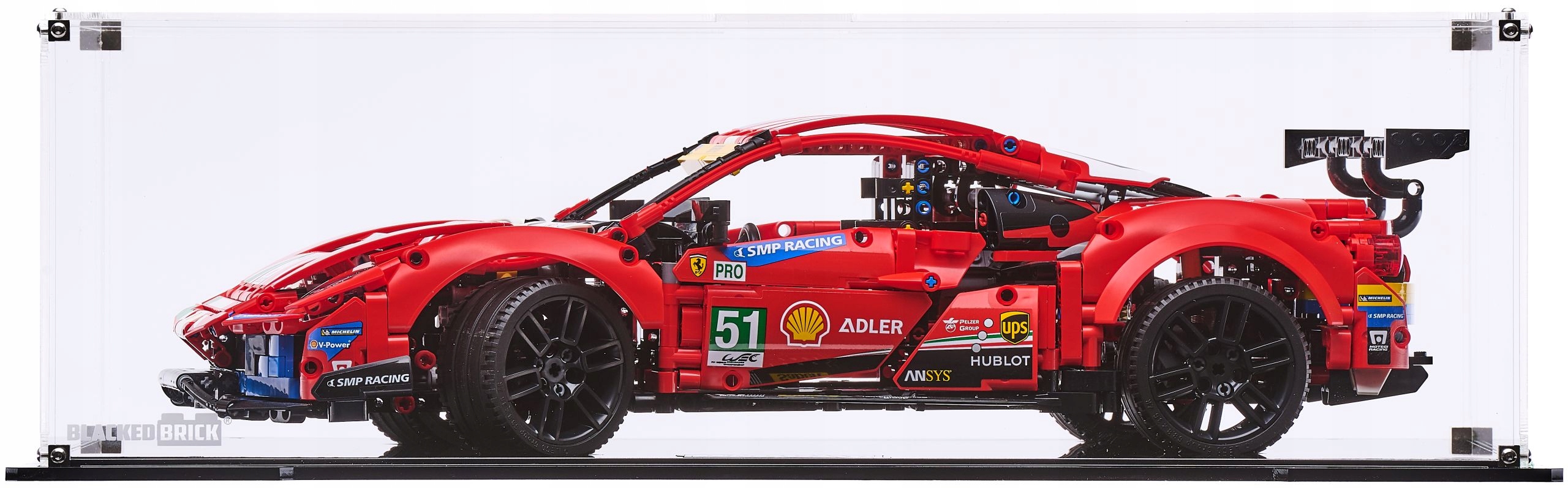 Vitrína Blacked Brick pre Lego Technic 42125 Ferrari 488 Gte Af Corse #51