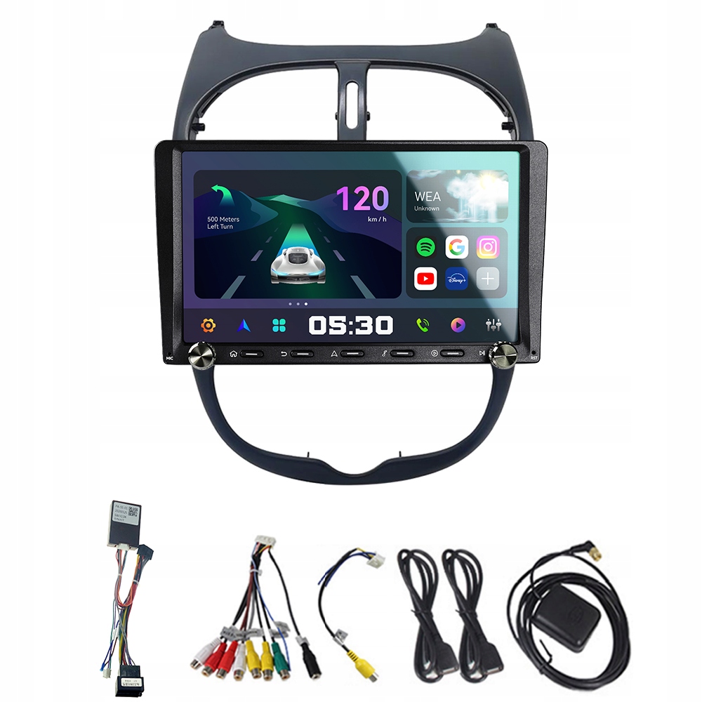 2Din Android 13 autorádio pro Peugeot 206 206CC 206SW 2001-2008 2G 32G Gps